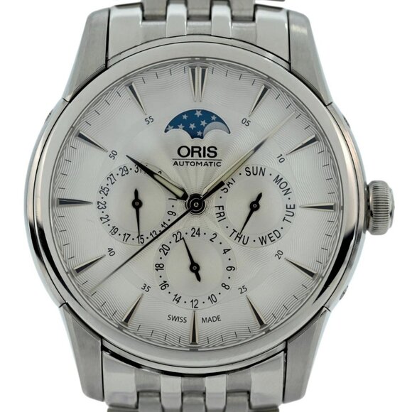 Oris 40mm Men's Artelier Triple Calendar Moonphase Automatic Watch - Picture 1 of 8